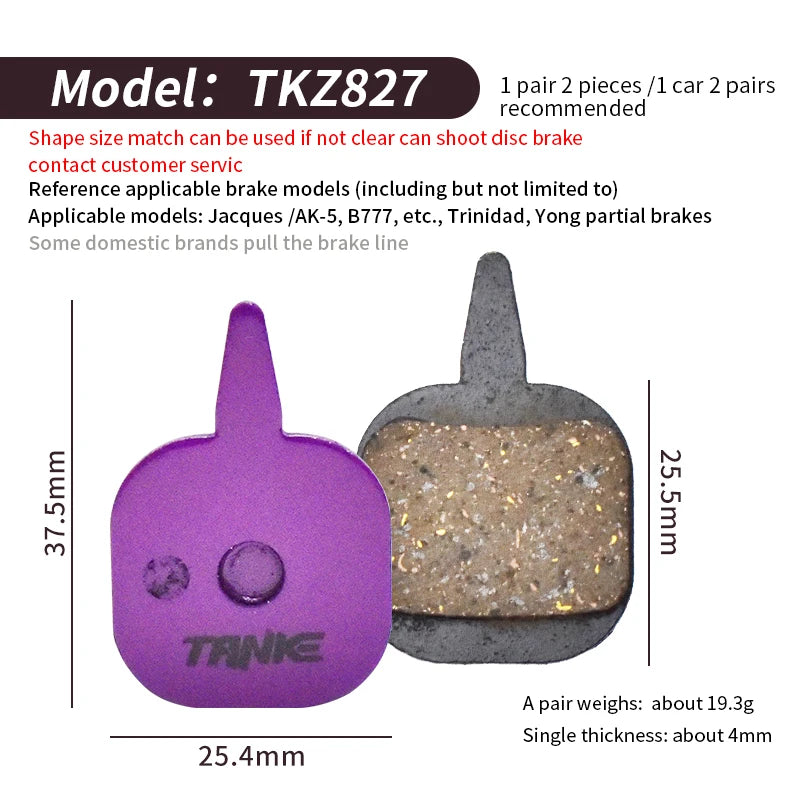 TANKE MTB Semi-Metal Bike Brake Pads My Store