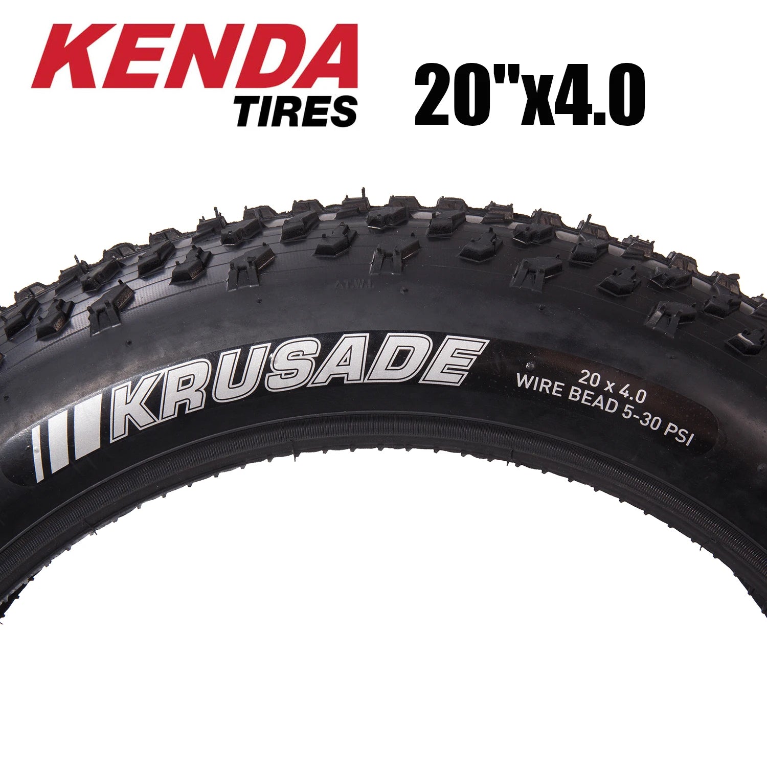 Kenda K1188 Krusade 20x4.0 e-bike fat tire. SRC wire clincher design for mountain bikes. Durable, grippy, and reliable. Free shipping from Electric Bikes &amp; Accessories.