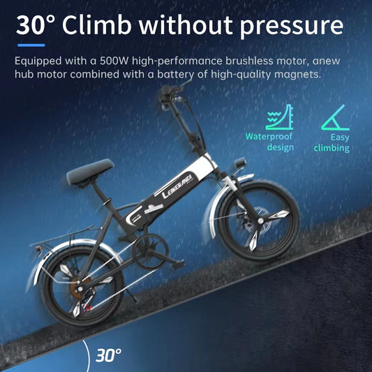 Lightweight, foldable 500W mini electric bike with lithium battery and aluminum frame. Free shipping from Electric Bikes and Accessories.
