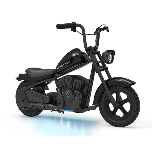 Black motorcycle model on a white background