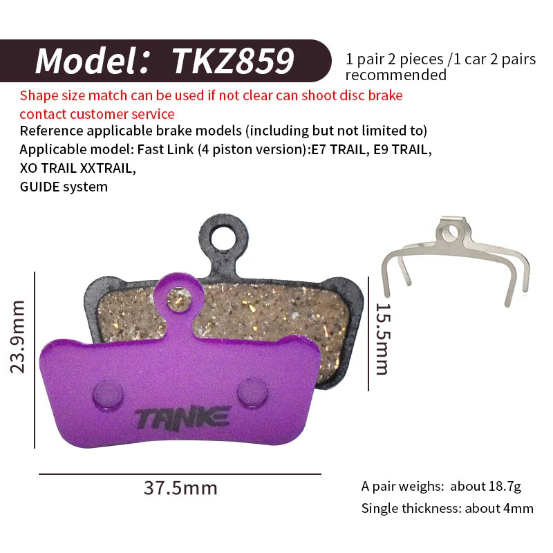 TANKE MTB Semi-Metal Bike Brake Pads My Store