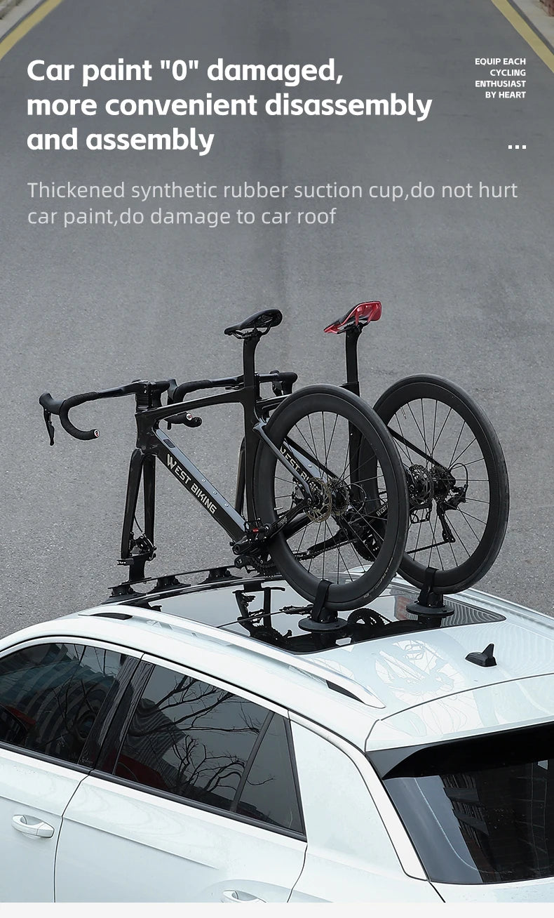 West Biking Suction Cup Bike Rack – Quick Install Car Carrier