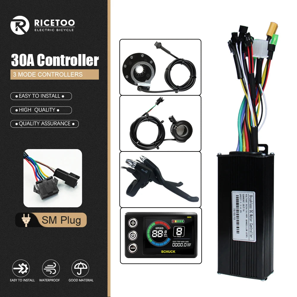 Ebike Controller 17A26A30A40A60A with Learning Function 250W-3000W Motor E Scooter Brushless Motor Controller Kit Electric Bikes & Accessories