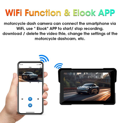 Best 5/7 Inch CarPlay Motorcycle 2K HD DVR GPS – Wireless & Waterproof