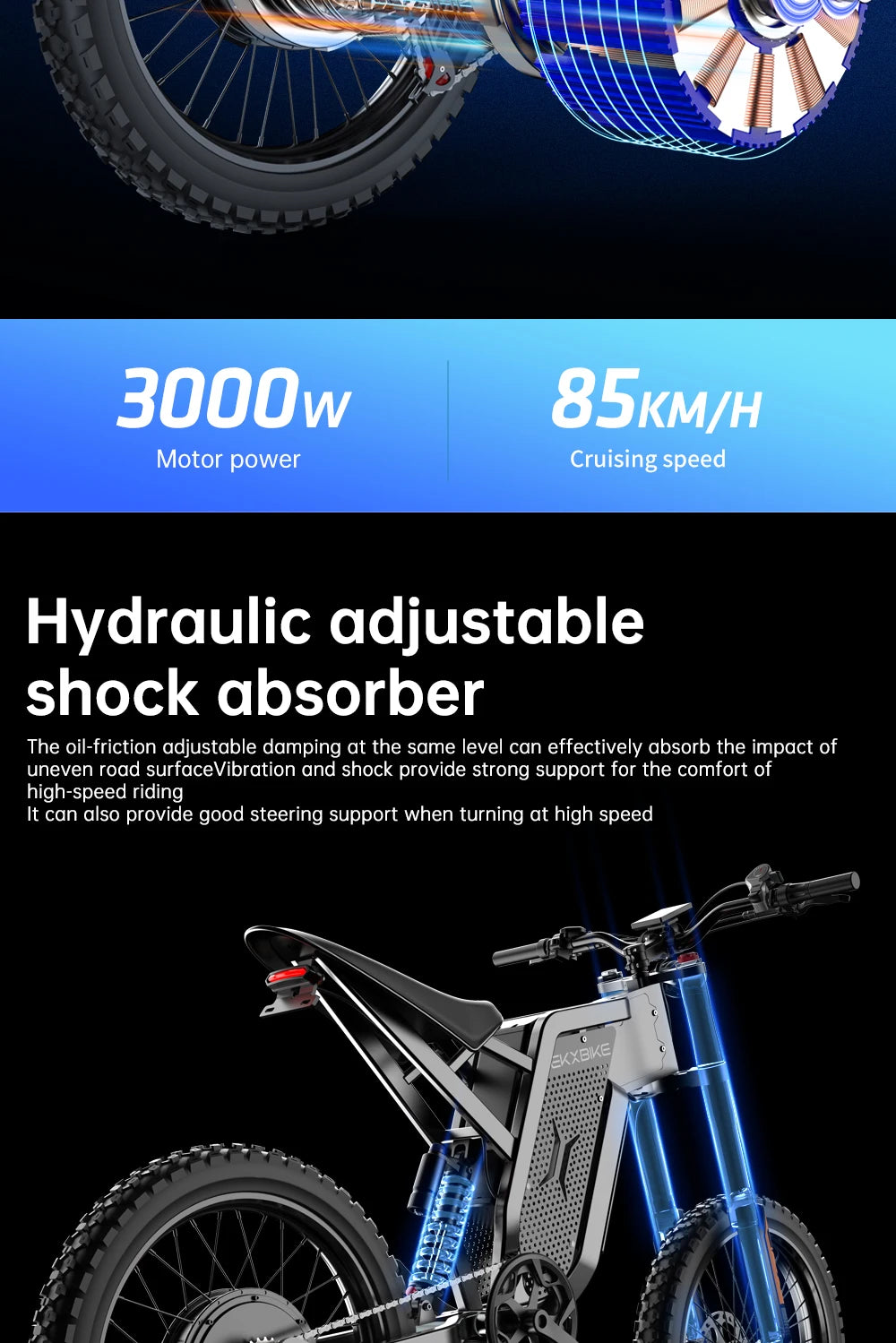 EKX X21 Max 3000 watts Electric Dirt Bike - Electric Bikes & Accessories