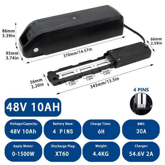 Hailong E-Bike Battery 36V 48V for Mountain Bikes | Long Range Power