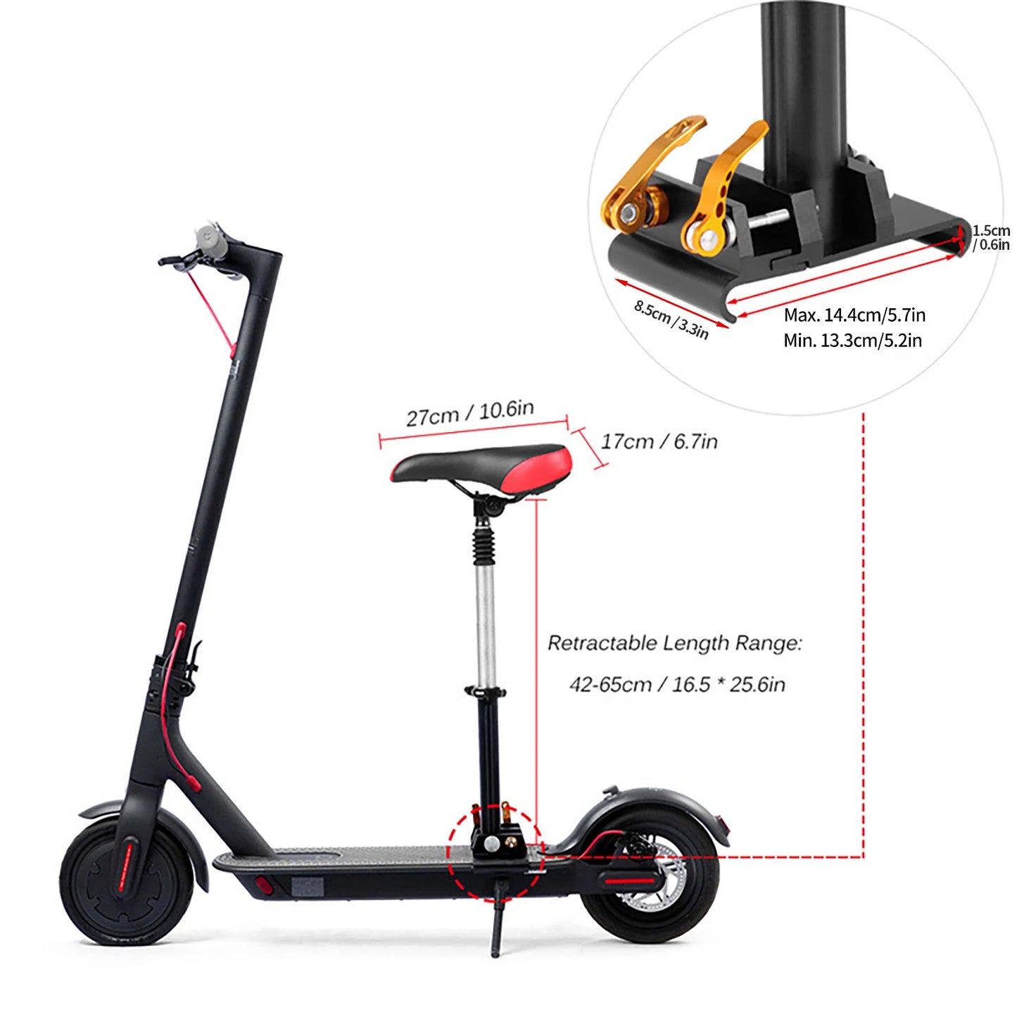 For Xiaomi M365 Electric Scooter Seat Folding Saddles Adjustable Height New Electric Bikes & Accessories