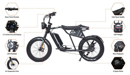 Popular Super Ebike 73 For Adults Electric Fat Tire Mountain Dirt Bike 500W/750W/1000W Full Suspension Electrical Bike Electric Bikes & Accessories