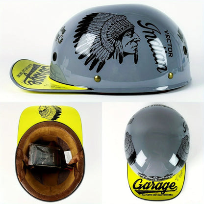 Motorcycle Helmet – Retro Half-Face Baseball Cap Style