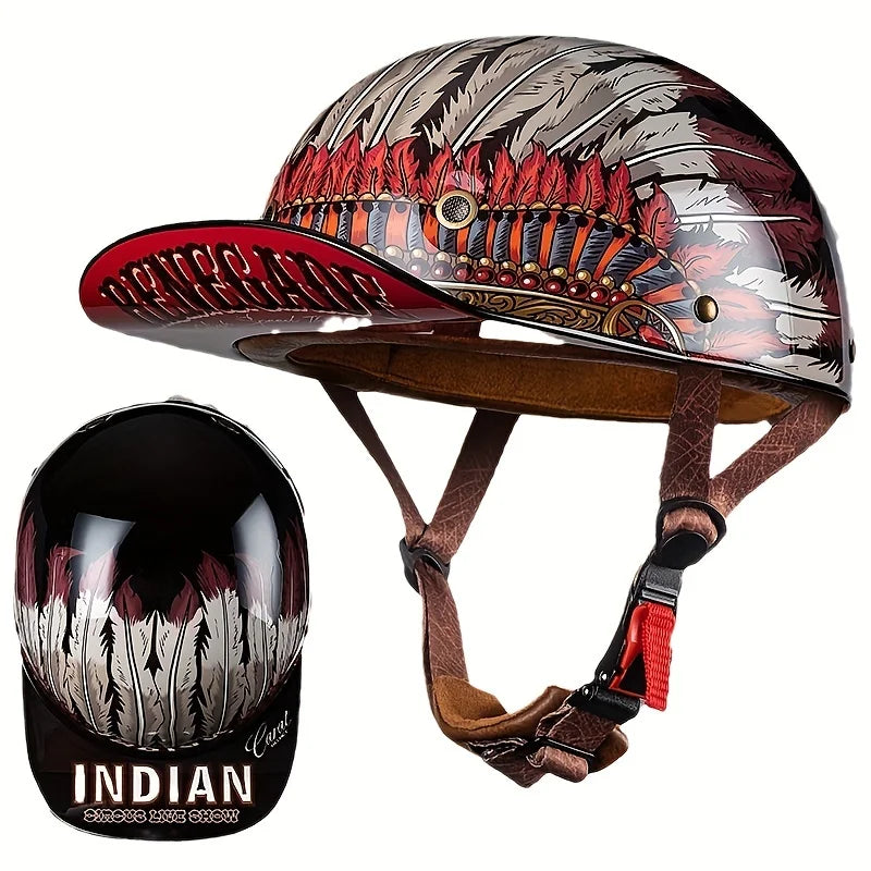 Motorcycle Helmet – Retro Half-Face Baseball Cap Style