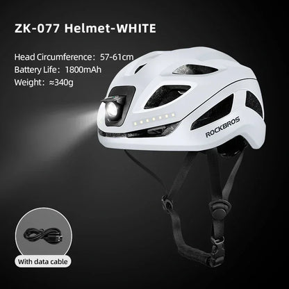 ROCKBROS Rechargeable Bicycle Helmet – Safety & Visibility Combined