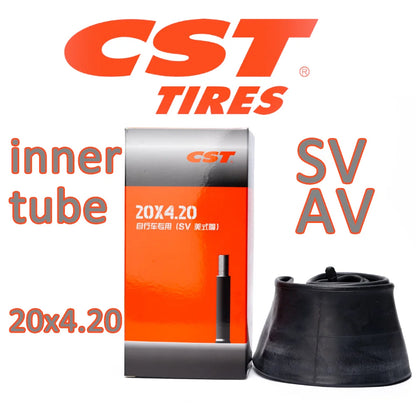 CST City Fat Tires: 20x4.2 Snow Bike Tires with Schrader A/V Inner Tubes