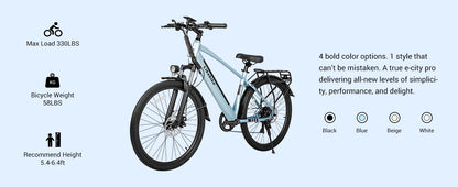 Affordable 26" Electric Bike for Adults with Peak 500W Motor