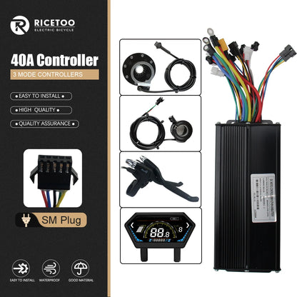 Ebike Controller 17A26A30A40A60A with Learning Function 250W-3000W Motor E Scooter Brushless Motor Controller Kit Electric Bikes & Accessories