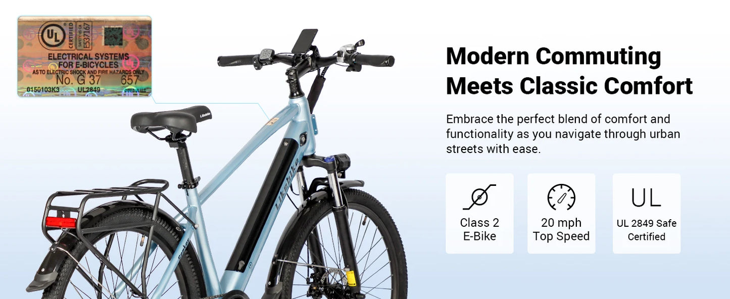 Affordable 26" Electric Bike for Adults with Peak 500W Motor