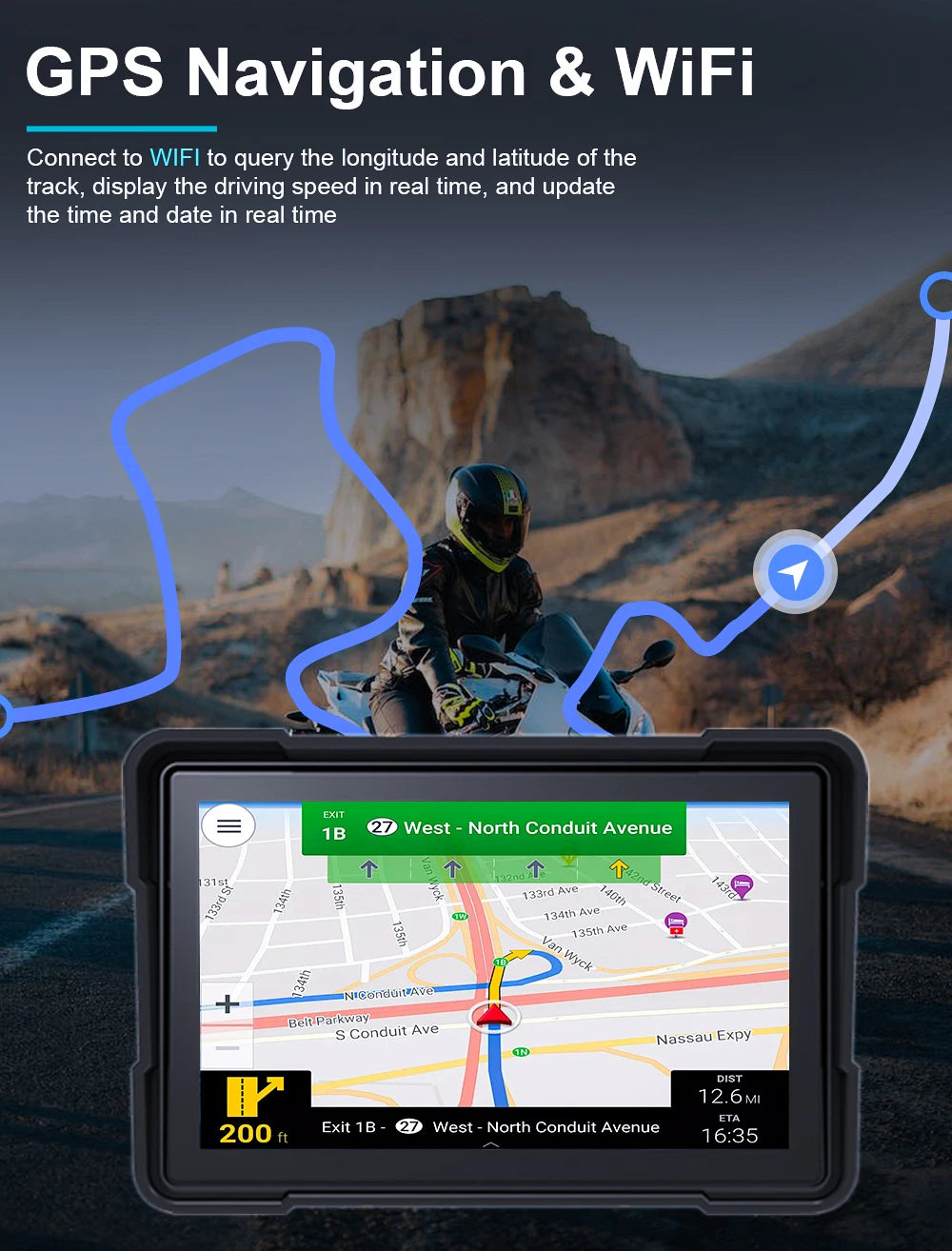 6.25-Inch Motorcycle Navigation Screen with Wireless CarPlay & Android Auto.