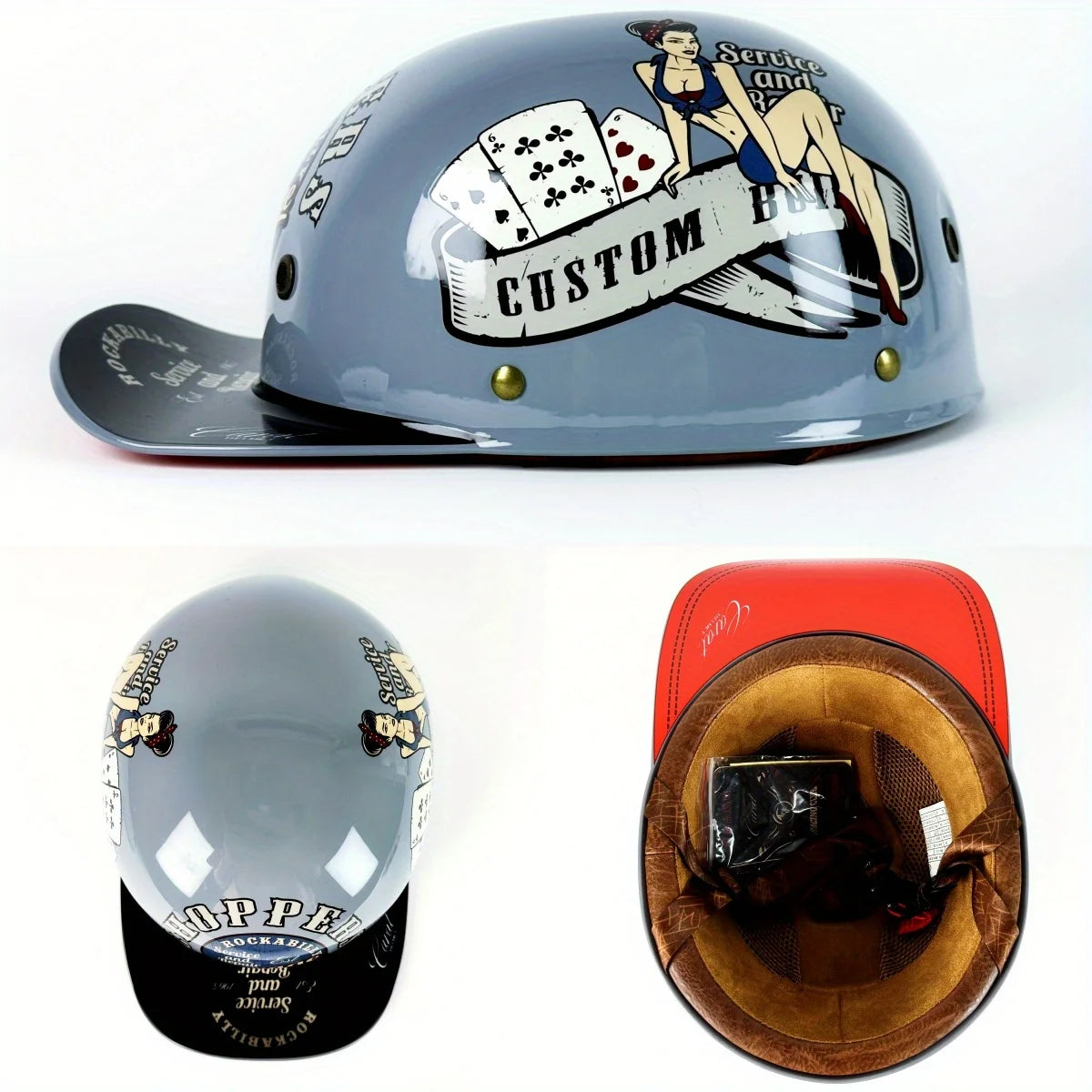 Motorcycle Helmet – Retro Half-Face Baseball Cap Style