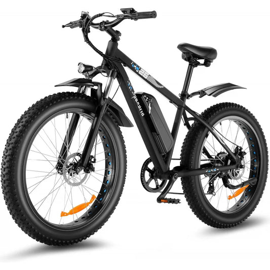 QSpeedrid 26" Fat Tire Bike for Adult, 25mph Peak 750W 48V 10.4/ 13Ah Removable Battery Electric Mount Electric Bikes & Accessories