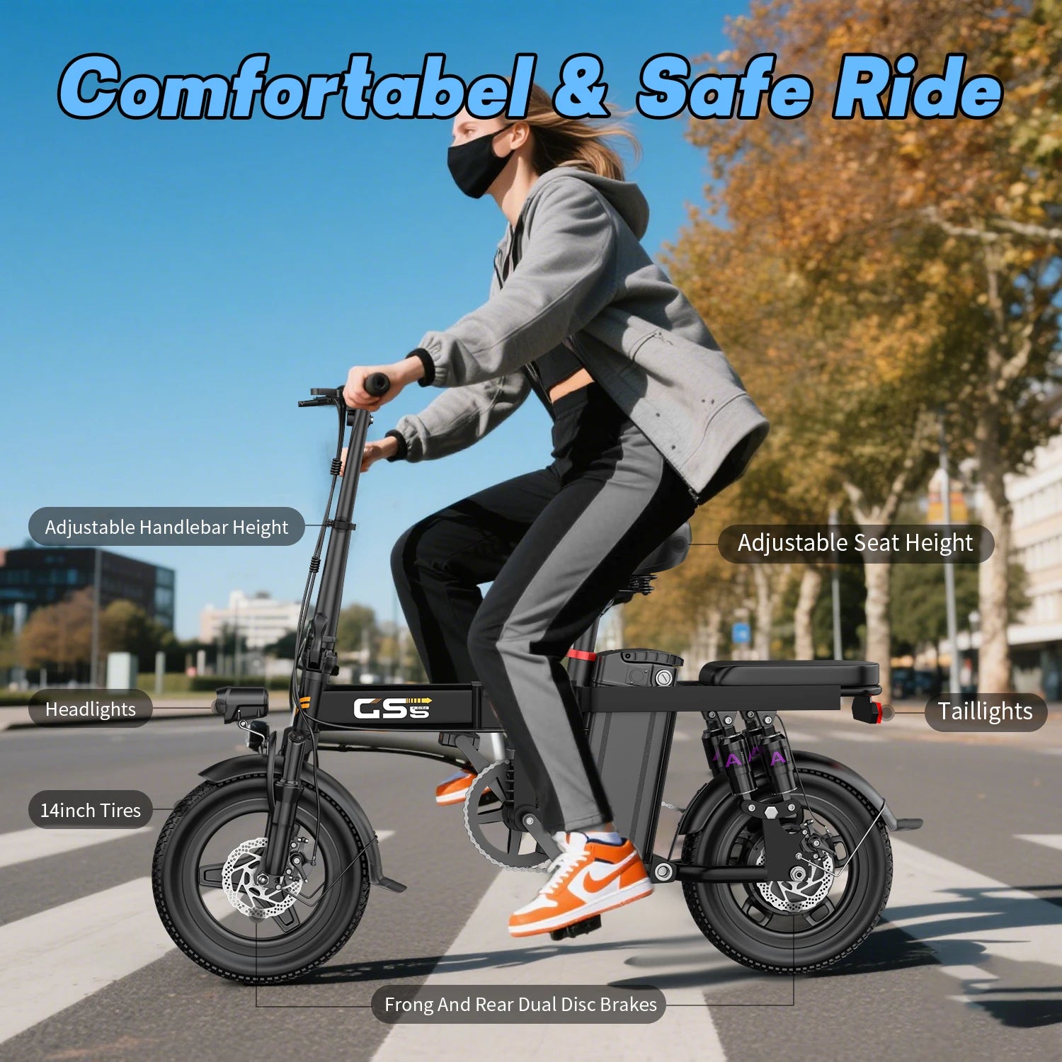 Folding Electric Bike for Adults &amp; Teens | 750W Commuter E-Bike