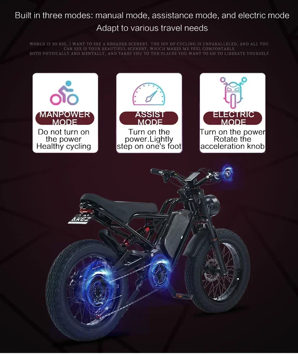 Off-road Electric bicycle 1500W Motor 48V18Ah Lithium Battery Hydraulic Suspension Fat Tire Electric bicycle Bike MountainE-bike Electric Bikes & Accessories