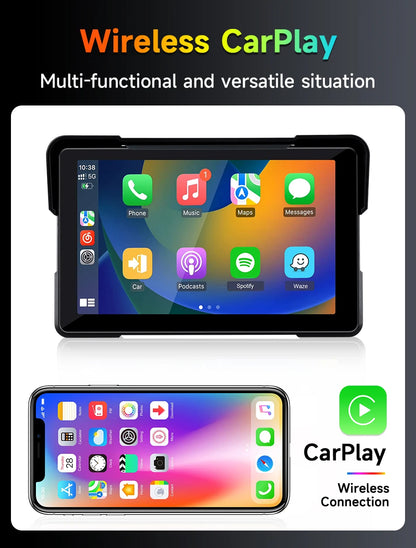 Best 5/7 Inch CarPlay Motorcycle 2K HD DVR GPS – Wireless & Waterproof