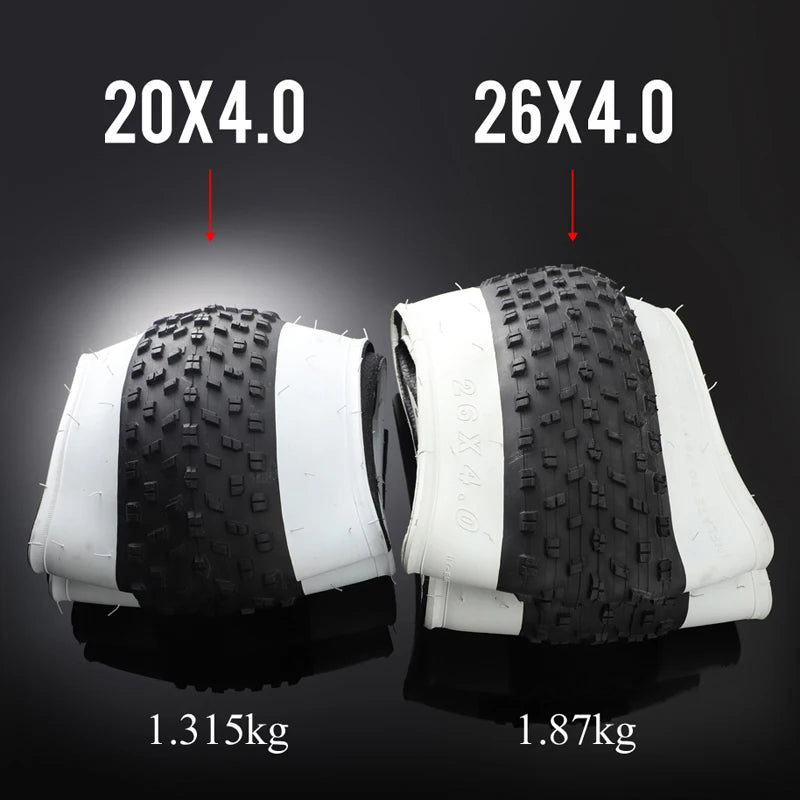 Fat Bike Tire 20x4.0 / 26x4.0 – Snow, Beach, ATV, and Electric Bike Ready