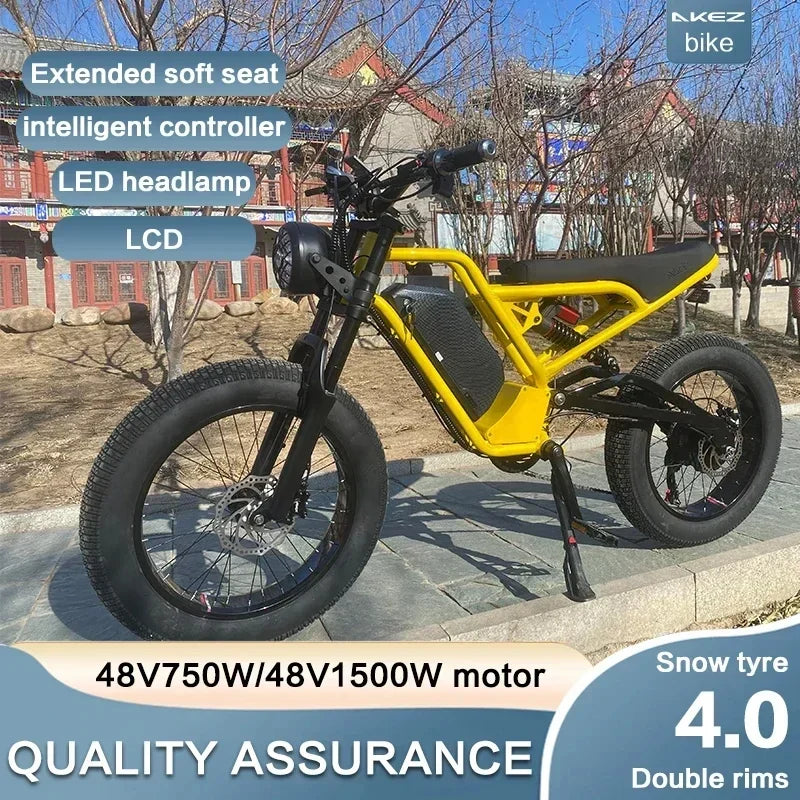 Off-road Electric bicycle 1500W Motor 48V18Ah Lithium Battery Hydraulic Suspension Fat Tire Electric bicycle Bike MountainE-bike Electric Bikes & Accessories