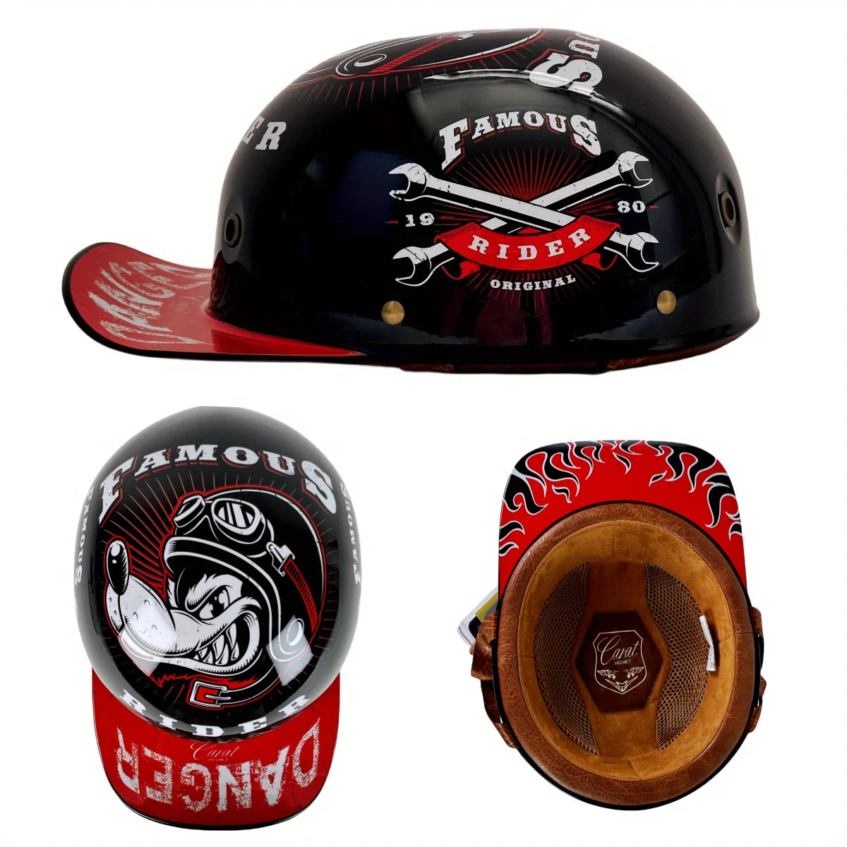 Motorcycle Helmet – Retro Half-Face Baseball Cap Style