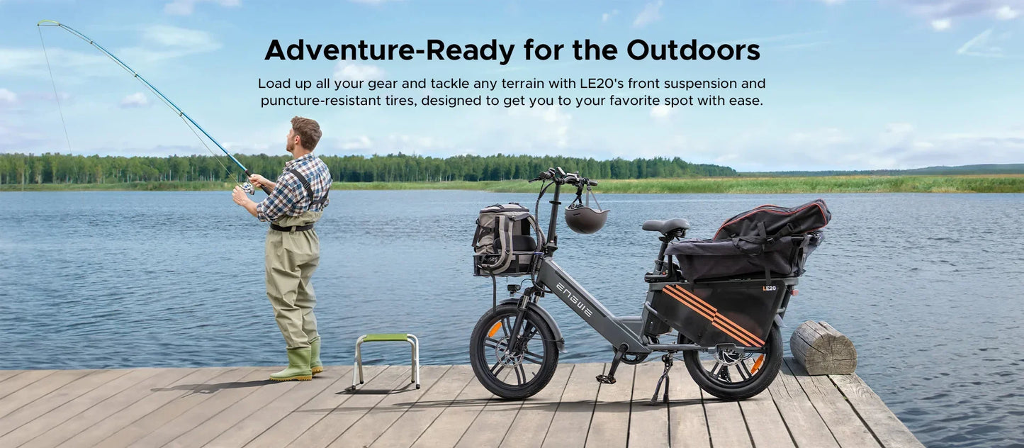 Engwe LE20 250W Electric Cargo Bike | Dual Battery 38.4Ah