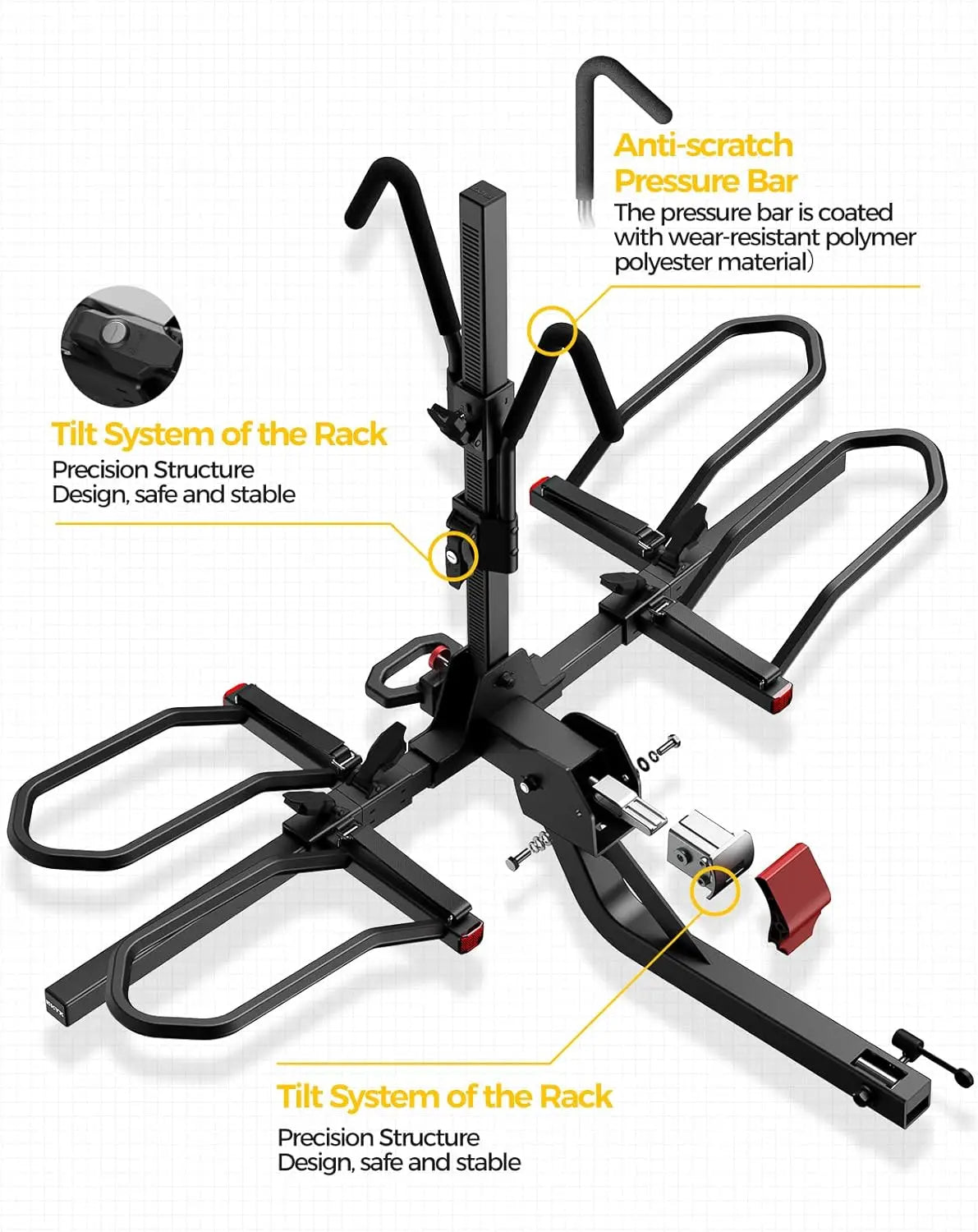 Hitch Mounted E-Bike Rack – Secure & Heavy-Duty Bike Carrier