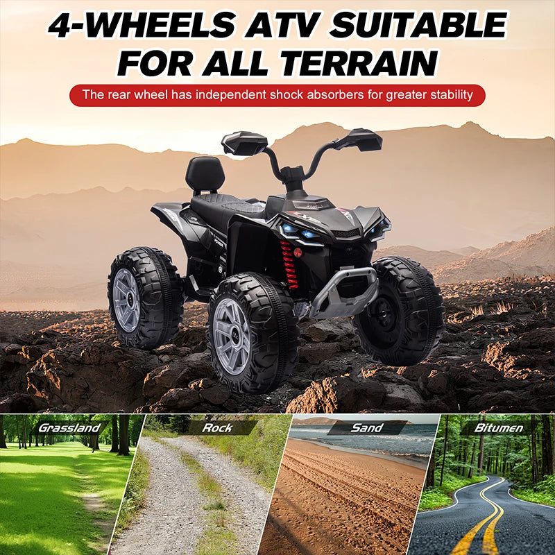Discover the ultimate 24V Kids Electric Vehicle 4-Wheeler Ride-On ATV—built with dual 200W motors, spring suspension & soft braking for safety and fun. Free shipping included!