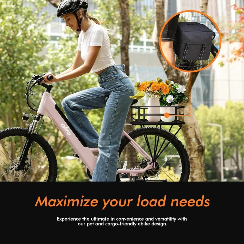 26" Step-Through Electric Commuter Bike for Adults | 22MPH Peak 750W Ebike