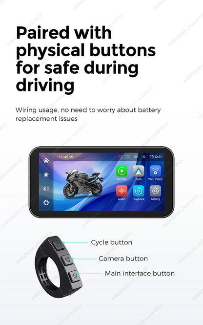 E-Bike GPS Navigation with Wireless CarPlay and Android Auto