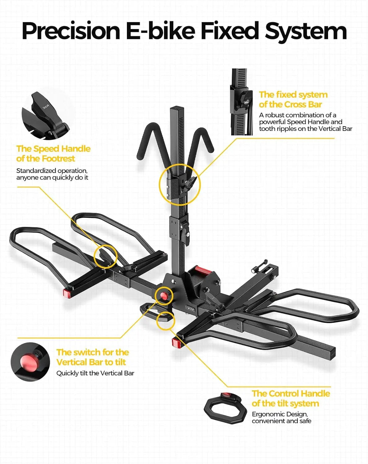 Hitch Mounted E-Bike Rack – Secure & Heavy-Duty Bike Carrier