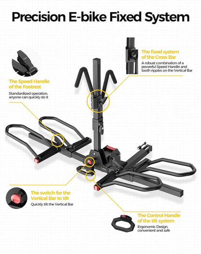 Hitch Mounted E-Bike Rack – Secure & Heavy-Duty Bike Carrier