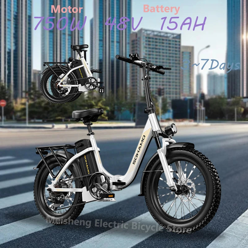 Foldable Commuter E-Bike SOHAMO S3 750W 48V 20Ah | Fast &amp; Compact
