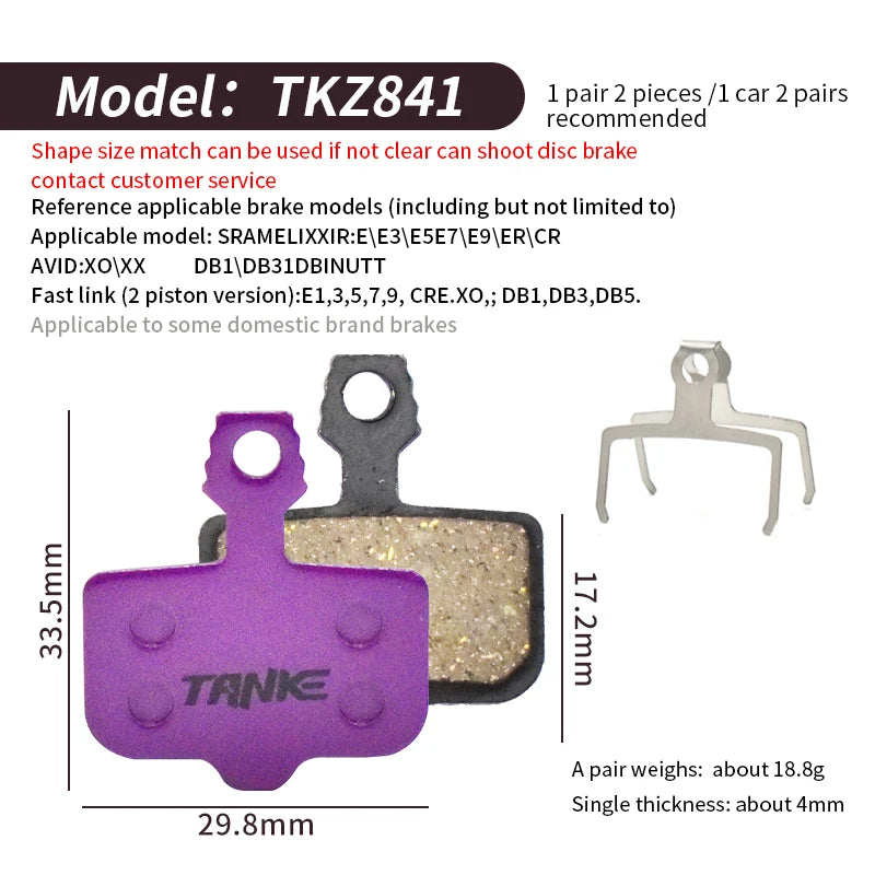 TANKE MTB Semi-Metal Bike Brake Pads My Store