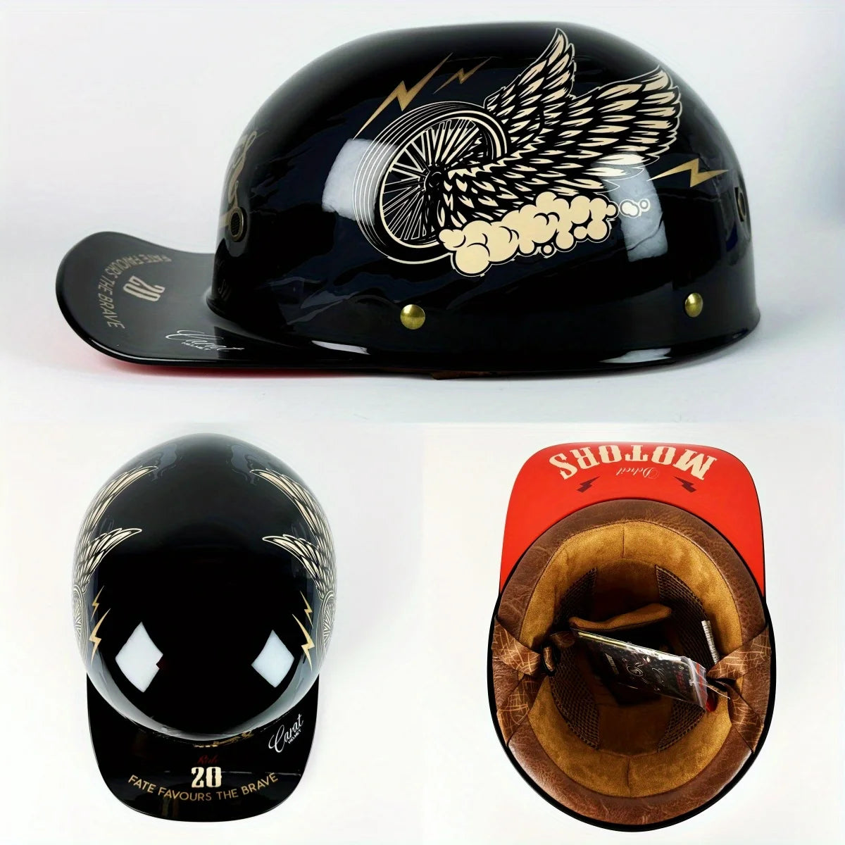 Motorcycle Helmet – Retro Half-Face Baseball Cap Style