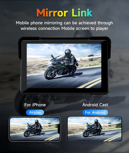 Best 5/7 Inch CarPlay Motorcycle 2K HD DVR GPS – Wireless & Waterproof