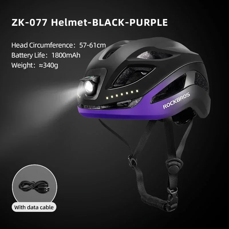 ROCKBROS Rechargeable Bicycle Helmet – Safety & Visibility Combined