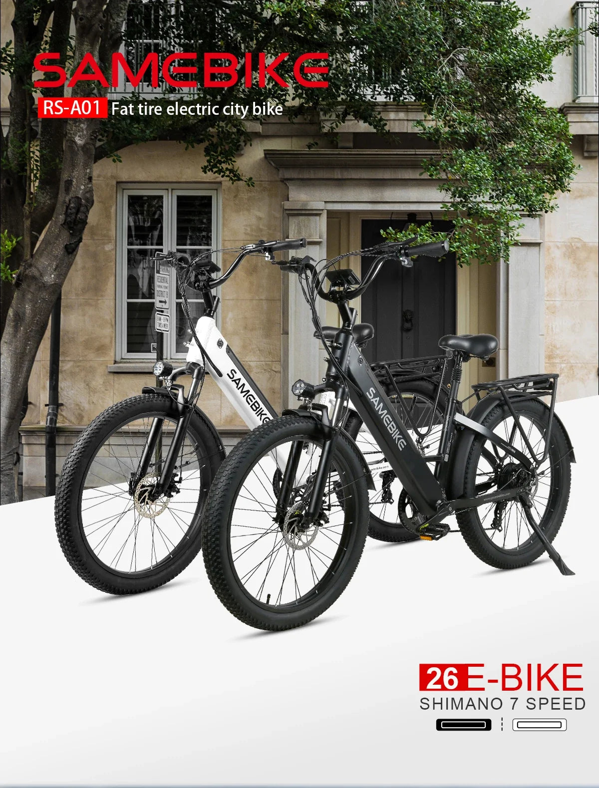 the SAMEBIKE RS-A01 Electric City Bike combines power, style, and practicality, making it an excellent choice for modern riders