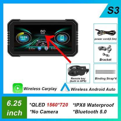 6.25-inch AutoNevee Car & E-Bike GPS with Wireless CarPlay and Android Auto