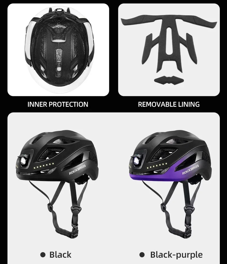 ROCKBROS Rechargeable Bicycle Helmet – Safety & Visibility Combined