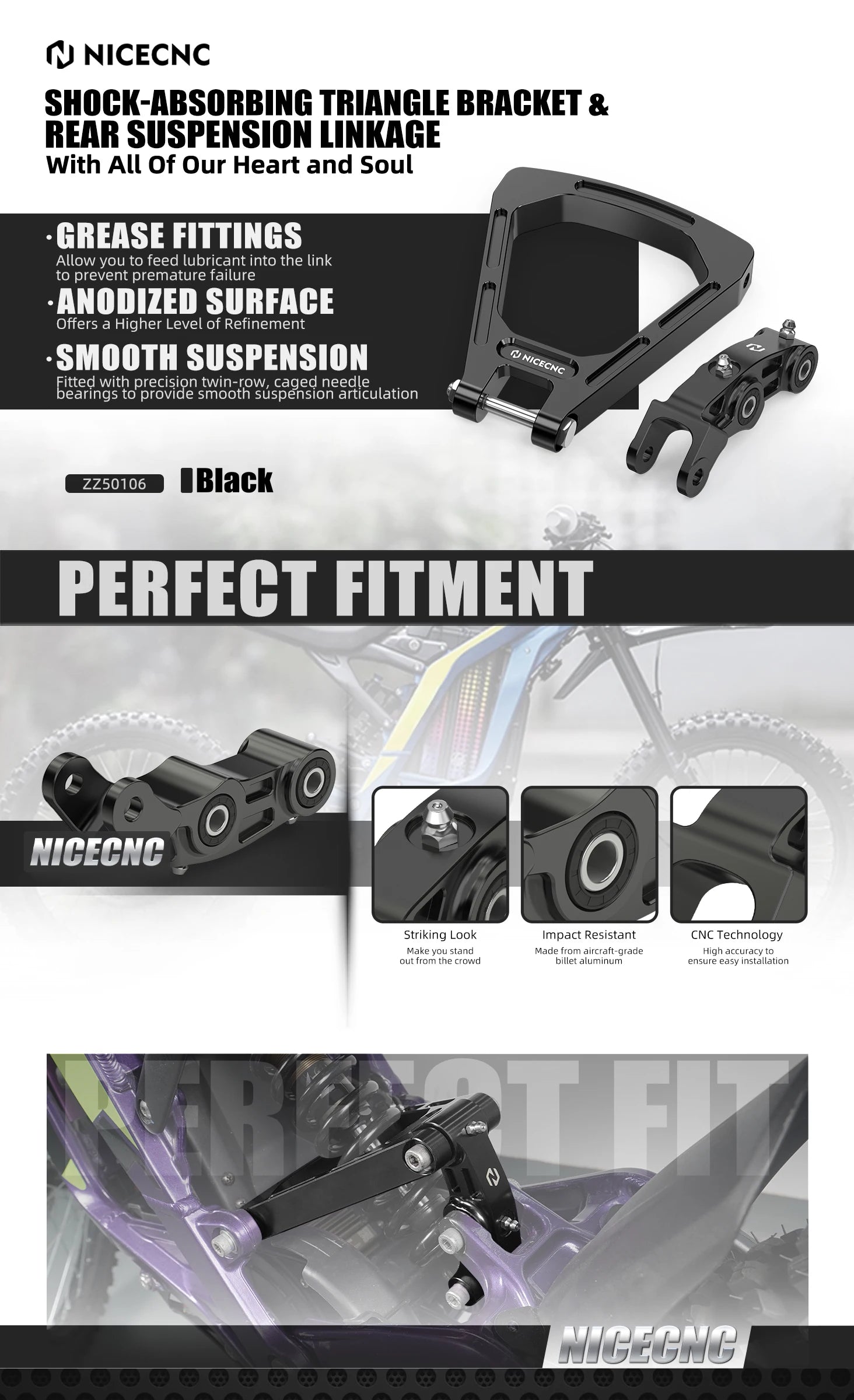 Reinforced Shock-Absorbing Triangle Bracket & Rear Suspension Linkage for SUR-RON My Store