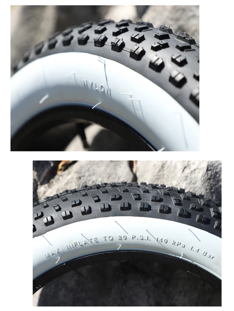 Fat Bike Tire 20x4.0 / 26x4.0 – Snow, Beach, ATV, and Electric Bike Ready