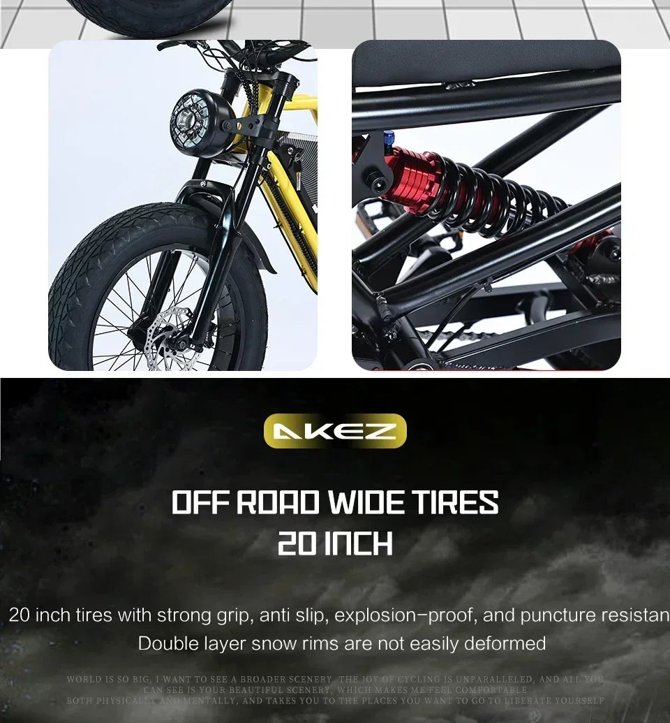 Off-road Electric bicycle 1500W Motor 48V18Ah Lithium Battery Hydraulic Suspension Fat Tire Electric bicycle Bike MountainE-bike Electric Bikes & Accessories