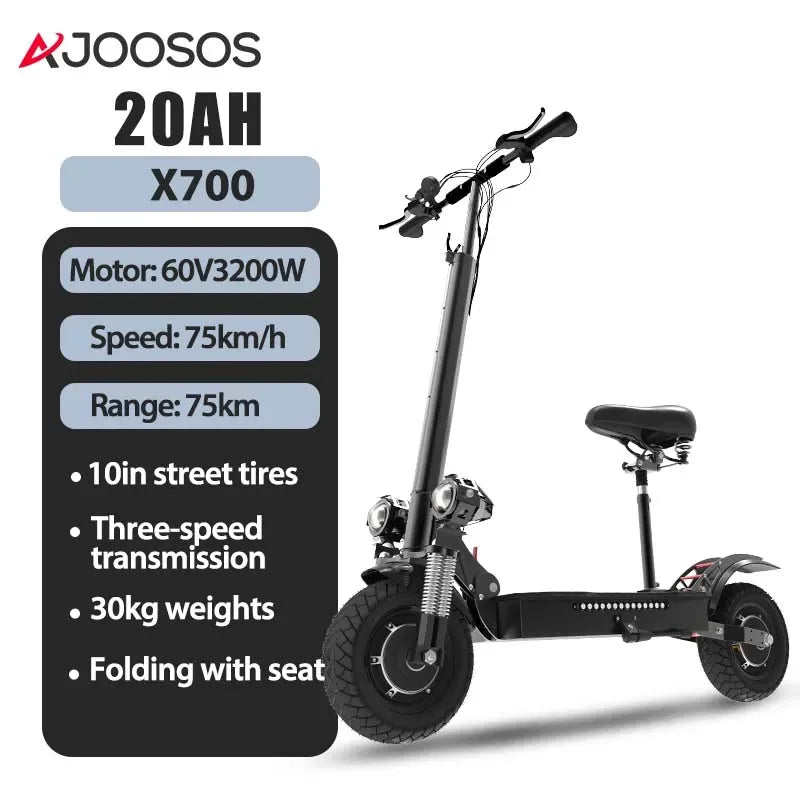 Order Your AJOOSOS Electric Scooter Today! Don’t miss out on the perfect combination of power, range, and style. Whether you’re an urban commuter or an off-road explorer, the AJOOSOS Electric Scooter is your ultimate travel companion