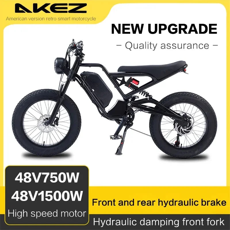 AKEZ Electric Bicycle - 18AH 1500W 48V Mountain Ebike