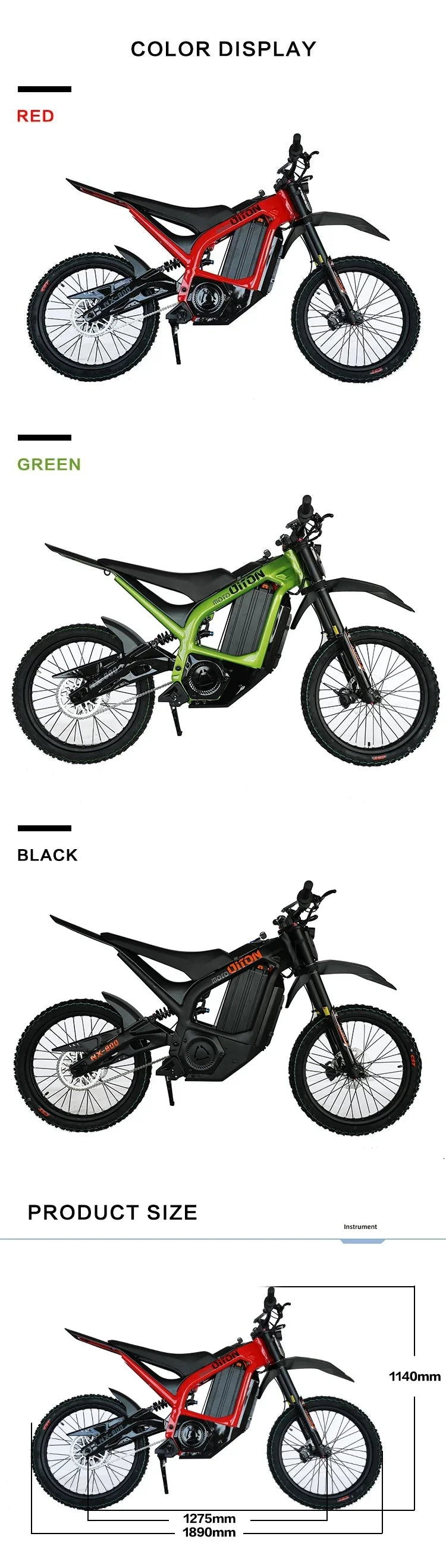 High-Quality Electric Motorcycle for Adults Powerful Off-Road Mountain Bike Super Speed Dirt Bike Dirt Bike Dirt Bike 3000W 2024 Electric Bikes & Accessories