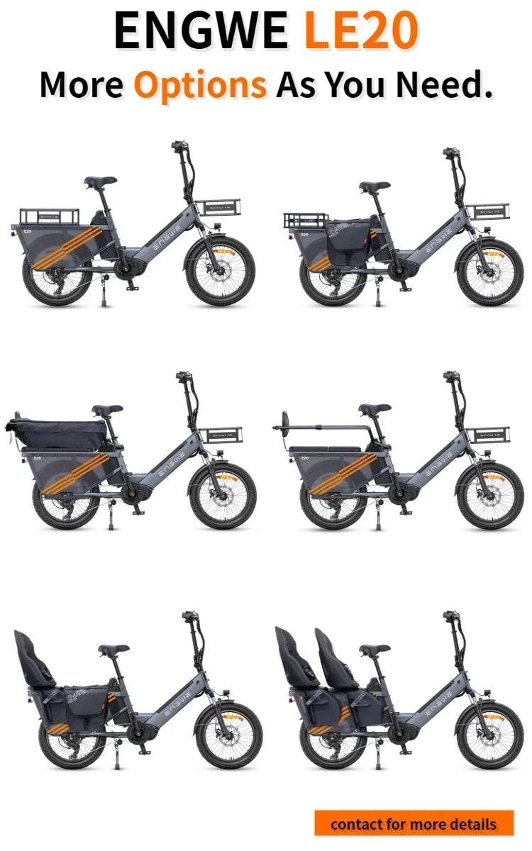 Engwe LE20 250W Electric Cargo Bike | Dual Battery 38.4Ah